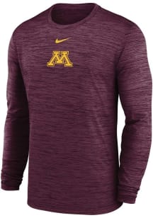 Mens Minnesota Golden Gophers Maroon Nike Primary Team Logo Velocity Lgnd Long Sleeve T-Shirt