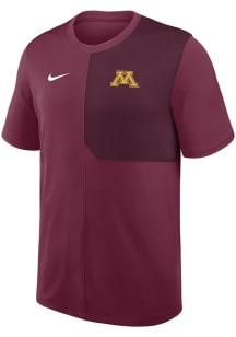 Minnesota Golden Gophers Maroon Nike Primary Team Logo Coach Short Sleeve T Shirt