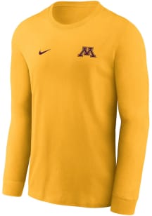 Mens Minnesota Golden Gophers Gold Nike Primary Team Logo Legend Long Sleeve T-Shirt