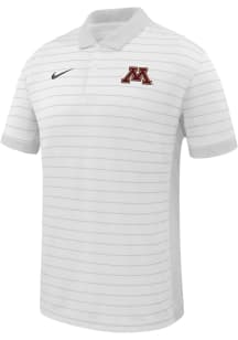 Mens Minnesota Golden Gophers White Nike Primary Team Logo Victory Short Sleeve Polo Shirt