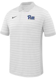 Mens Pitt Panthers White Nike Primary Team Logo Victory Short Sleeve Polo Shirt