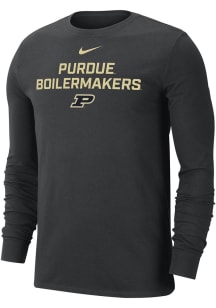 Mens Purdue Boilermakers Black Nike Flat Name Mascot Dri-FIT Tee