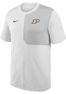 Purdue Boilermakers White Nike Primary Team Logo Coach Short Sleeve T Shirt