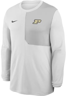 Nike Purdue Boilermakers White Primary Team Logo Coach Long Sleeve T-Shirt