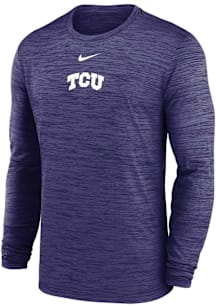 Nike TCU Horned Frogs Purple Primary Team Logo Velocity Lgnd Long Sleeve T-Shirt