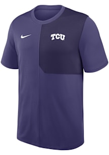 Nike TCU Horned Frogs Purple Primary Team Logo Coach Short Sleeve T Shirt