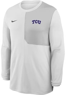 Nike TCU Horned Frogs White Primary Team Logo Coach Long Sleeve T-Shirt