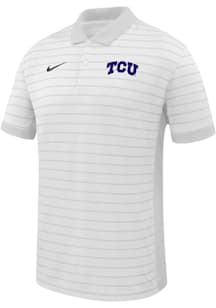 Nike TCU Horned Frogs Mens White Primary Team Logo Victory Short Sleeve Polo