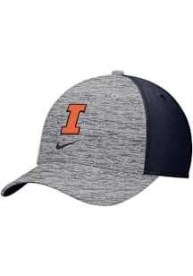 Nike Illinois Fighting Illini Mens Grey Rise Swooshflex Flex Hat