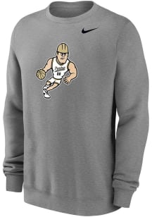 Mens Purdue Boilermakers Grey Nike Club Fleece Pete Playing Basketball Crew Sweatshirt
