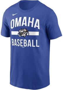 Nike Omaha Storm Chasers Blue Primary Logo Short Sleeve T Shirt