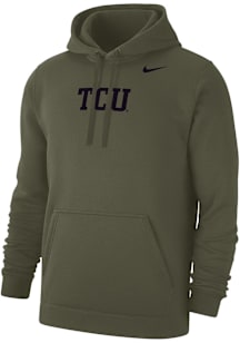 Nike TCU Horned Frogs Mens Olive Club Fleece Long Sleeve Hoodie