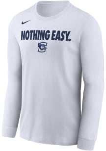 Nike Creighton Bluejays White Basketball Bench Long Sleeve T-Shirt