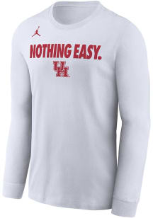 Nike Houston Cougars White Basketball Bench Long Sleeve T-Shirt