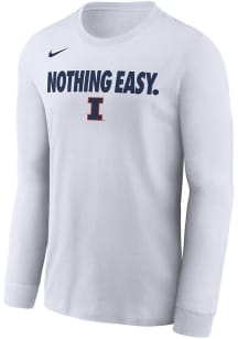 Mens Illinois Fighting Illini White Nike Basketball Bench Long Sleeve T-Shirt