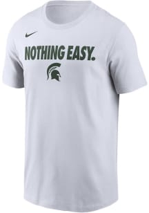 Michigan State Spartans White Nike Basketball Bench Short Sleeve T Shirt