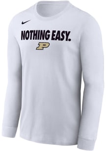 Mens Purdue Boilermakers White Nike Basketball Bench Long Sleeve T-Shirt