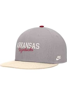 Nike Arkansas Razorbacks Grey Pro Flat Brim - Natural Colorblock Mens Snapback Hat