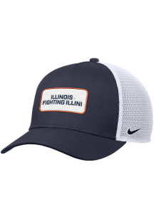 Nike Navy Blue Illinois Fighting Illini Rise Pinch Panel Meshback Adjustable Hat