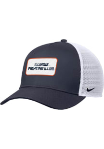 Illinois Fighting Illini Nike Youth Rise Pinch Panel Meshback Youth Adjustable Hat - Navy Blue