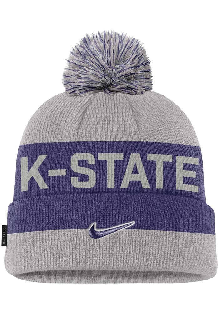 K-State Wildcats Nike GREY Youth Peak Pom Beanie Youth Knit