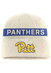 Pitt Panthers Nike Peak Utility Beanie - Natural Mens Knit Hat - White