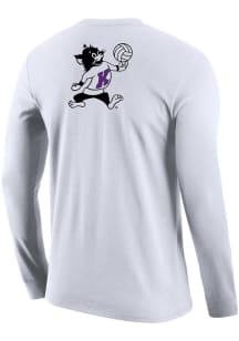 Mens K-State Wildcats White Nike Willie Wildcat 2 Hit Tee