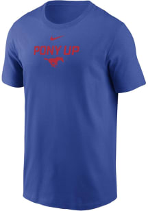 Nike SMU Mustangs White Flat Name Mascot Legend Short Sleeve T Shirt