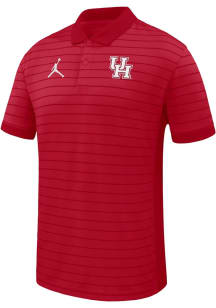 Nike Houston Cougars Mens Red Primary Team Logo Victory Jordan Short Sleeve Polo