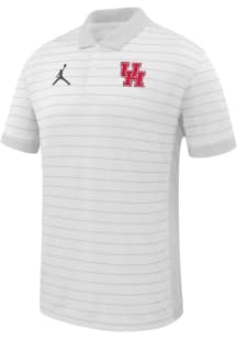 Nike Houston Cougars Mens White Primary Team Logo Victory Jordan Short Sleeve Polo