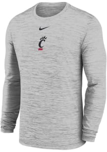 Mens Cincinnati Bearcats Grey Nike Primary Team Logo Velocity Lgnd Long Sleeve T-Shirt