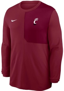 Mens Cincinnati Bearcats Red Nike Primary Team Logo Coach Long Sleeve T-Shirt