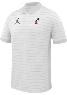 Mens Cincinnati Bearcats White Nike Primary Team Logo Victory Jordan Short Sleeve Polo Shirt