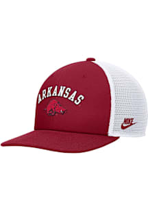 Nike Arkansas Razorbacks Crimson Pro Flat Brim Mesh Snapback Mens Snapback Hat