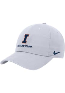 Nike White Illinois Fighting Illini CLUB CAP Adjustable Hat