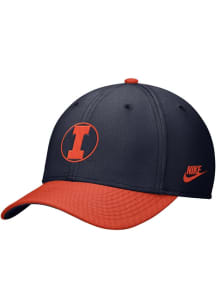 Illinois Fighting Illini Nike Rise Structured Swoosh Flex (colorblock) Flex Hat - Navy Blue