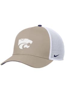 Nike Khaki K-State Wildcats Rise Pinch Panel Meshback Adjustable Hat