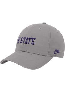 Nike Grey K-State Wildcats Club Cap Unstructured ADJ (team wordmark) Adjustable Hat