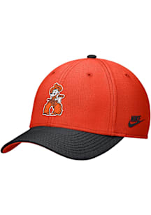 Nike Oklahoma State Cowboys Mens Orange Rise Structured Swoosh Flex (colorblock) Flex Hat