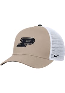 Nike Khaki Purdue Boilermakers Rise Pinch Panel Meshback (Khaki with team color undervisor) Adjust..