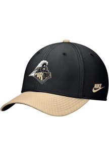 Purdue Boilermakers Nike Rise Structured Swoosh Flex (colorblock) Flex Hat - Black