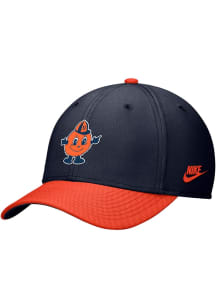 Nike Syracuse Orange Mens Navy Blue Rise Structured Swoosh Flex (colorblock) Flex Hat