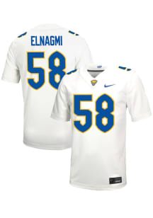 Akram Elnagmi  Mens White Pitt Panthers Football Name And Number Football Jersey