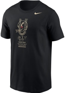 Nike Cincinnati Bearcats Black Sport Drop Nippert 100 Anni Short Sleeve T Shirt