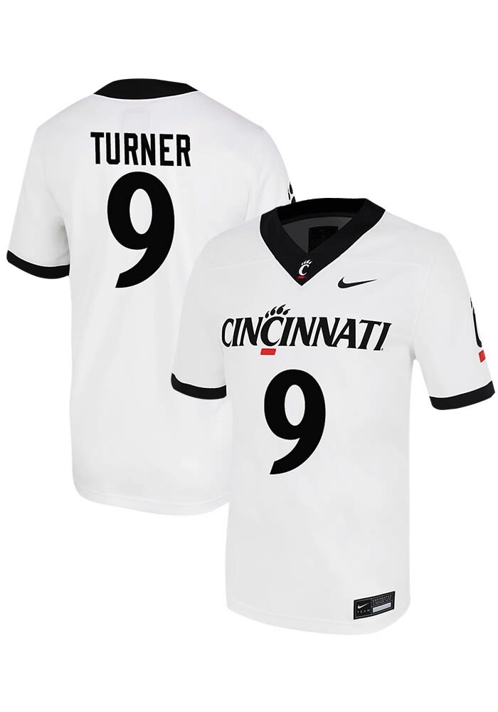 Aaron Turner Nike Cincinnati Bearcats White NIL Game Name And Number Football Jersey