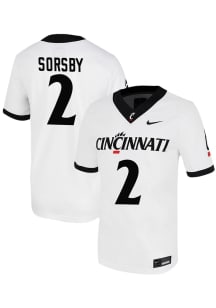 Brendan Sorsby  Nike Cincinnati Bearcats White VIRTUAL NIL Game Name And Number Football Jersey