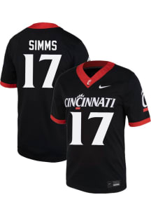 Brian Simms Nike Mens Black Cincinnati Bearcats NIL Game Name And Number Football Jersey