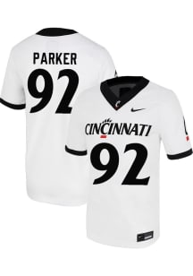 Marquaze Parker Nike Mens White Cincinnati Bearcats NIL Game Name And Number Football Jersey