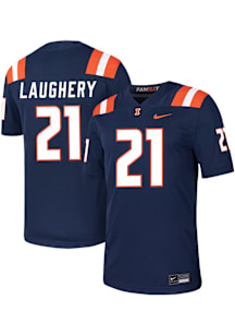 Aidan Laughery  Nike Illinois Fighting Illini Navy Blue NIL Game Name And Number Football Jersey