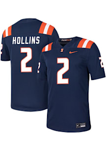 Ashton Hollins  Nike Illinois Fighting Illini Navy Blue NIL Game Name And Number Football Jersey